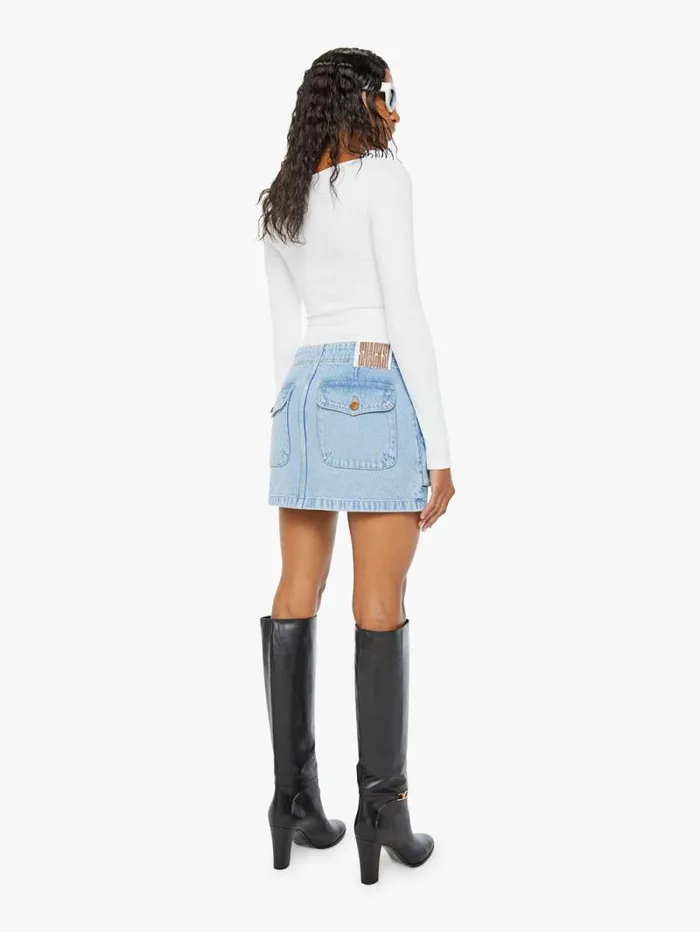 Women Skirts and Dresses Mother Denim SNACKS The Accordion Fun Dip Mini Blue