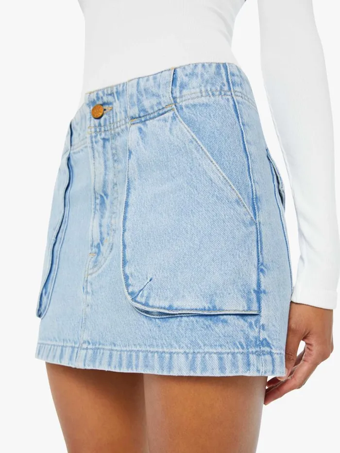 Women Skirts and Dresses Mother Denim SNACKS The Accordion Fun Dip Mini Blue