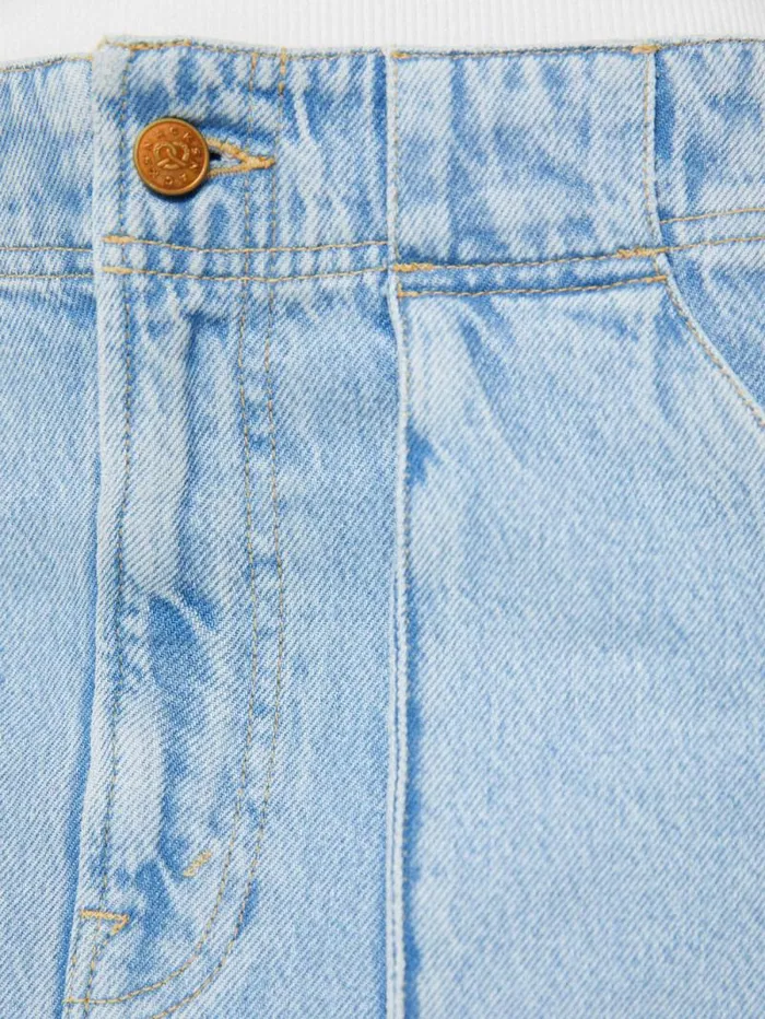 Women Skirts and Dresses Mother Denim SNACKS The Accordion Fun Dip Mini Blue