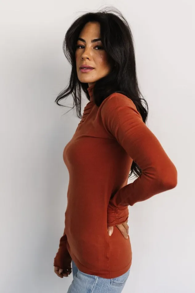 Women Slater Mock Neck Top Rust Baltic Born Blouses and Shirts Women Slater Mock Neck Top Rust Baltic Born Blouses and Shirts