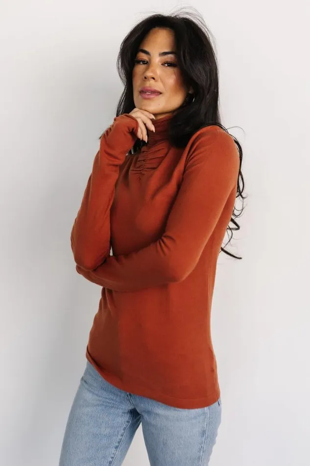 Women Slater Mock Neck Top Rust Baltic Born Blouses and Shirts Women Slater Mock Neck Top Rust Baltic Born Blouses and Shirts