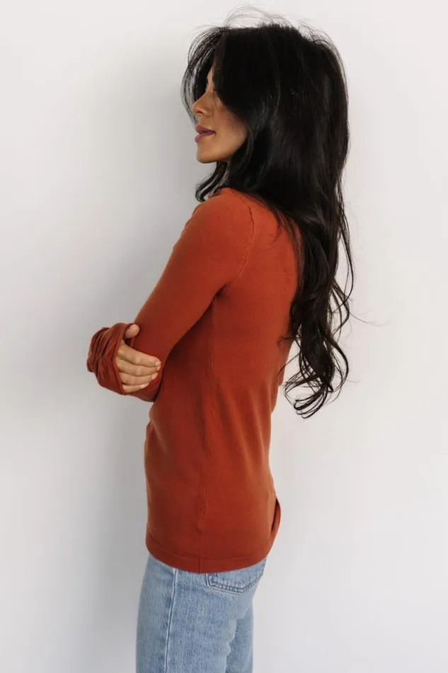 Women Slater Mock Neck Top Rust Baltic Born Blouses and Shirts Women Slater Mock Neck Top Rust Baltic Born Blouses and Shirts