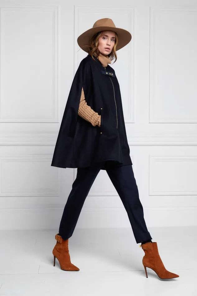 Women Slim Cape Soft Navy Holland Cooper Capes