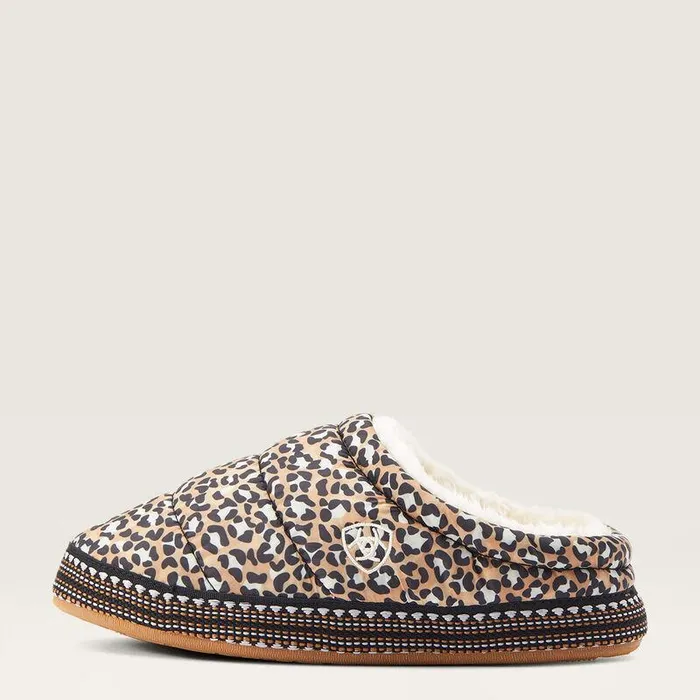 Women Slippers Ariat Crius Clog Slipper Tan Leopard Print