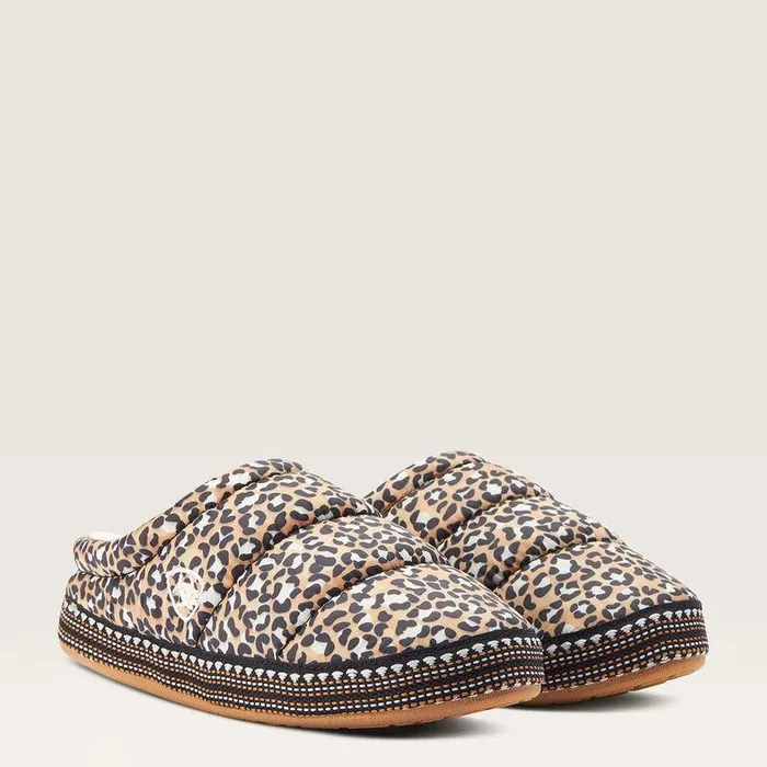 Women Slippers Ariat Crius Clog Slipper Tan Leopard Print
