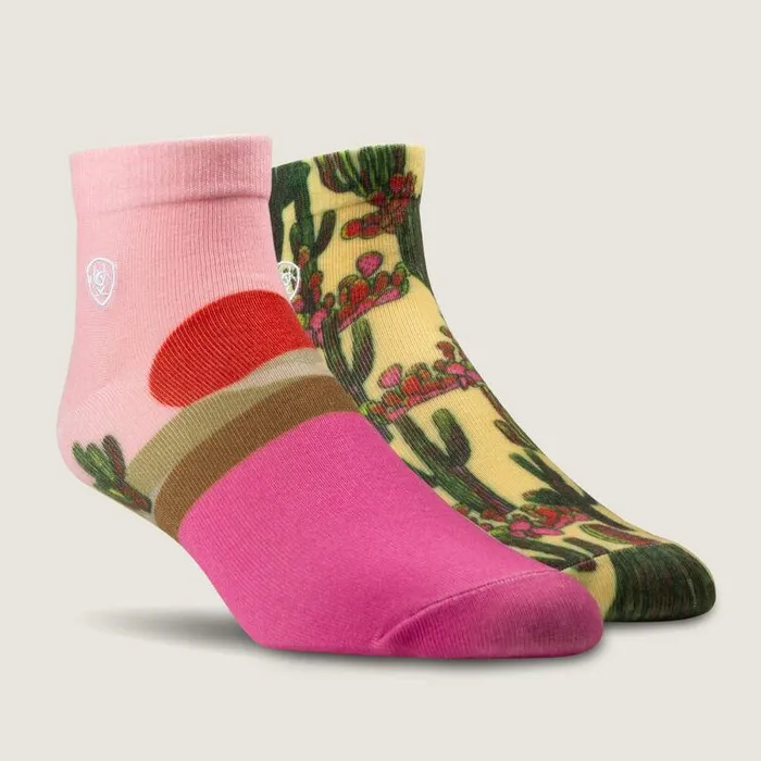 Women Socks Ariat Lucky Clover Mid Calf Everyday Performance Wool Sock Pinkandarid