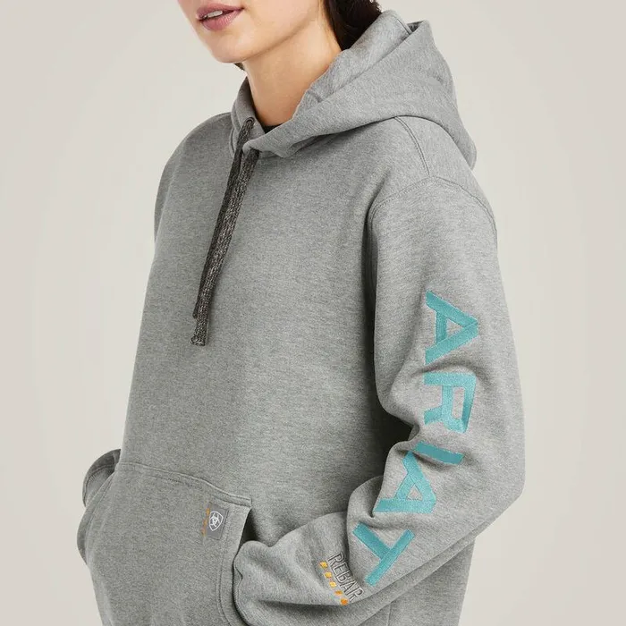 Women Sweatshirts and Hoodies Ariat Rebar Graphic Hoodie Heather Grey
