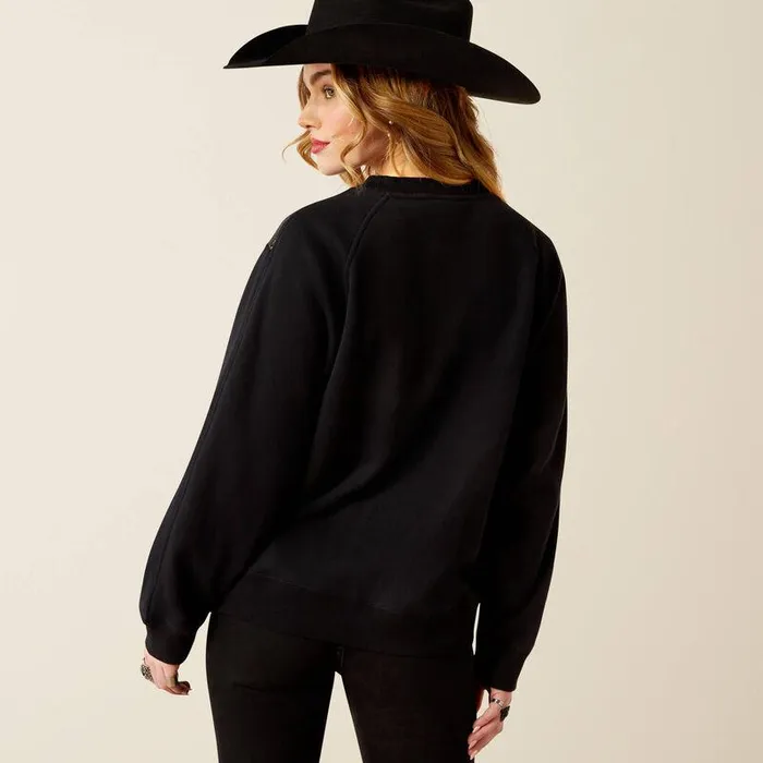 Women Sweatshirts and Hoodies Ariat Sequin Split Sweatshirt Black Women Sweatshirts and Hoodies Ariat Sequin Split Sweatshirt Black