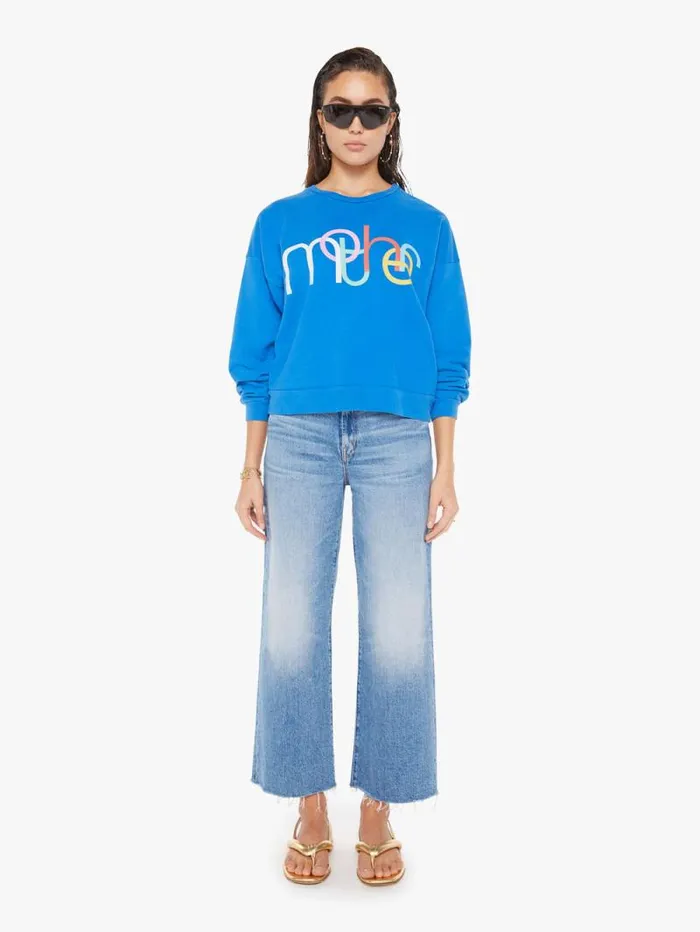 Women Sweatshirts Mother Denim The Drop Square Blue turquoiseaqua