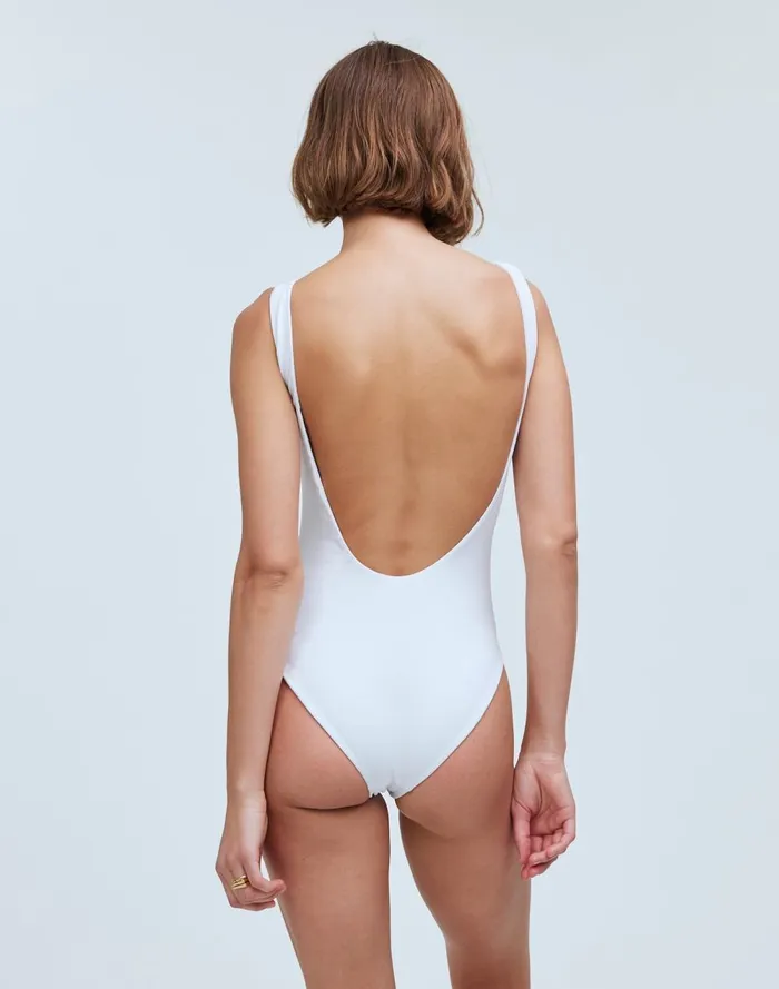 Women Swim Madewell Jade Swim Contour OnePiece Swimsuit White