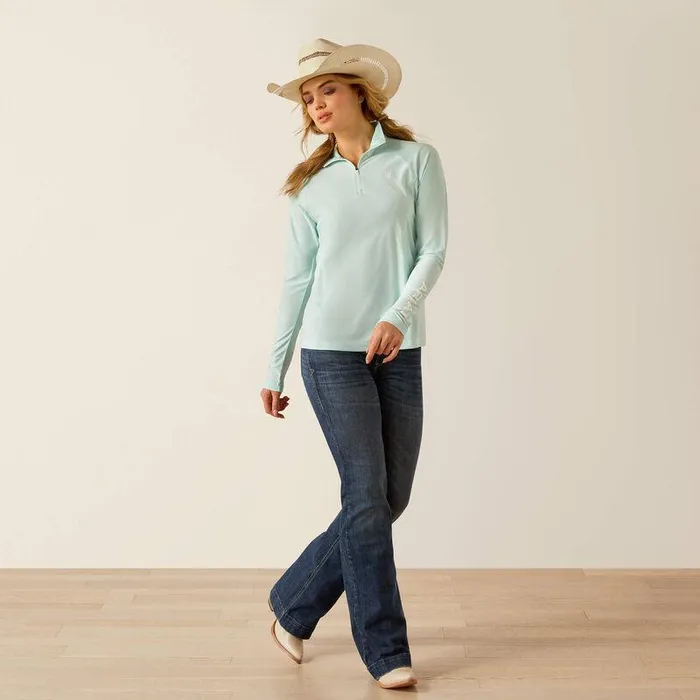 Women TShirts and Tops Ariat Laguna 14 Zip Icy Morn Women TShirts and Tops Ariat Laguna 14 Zip Icy Morn