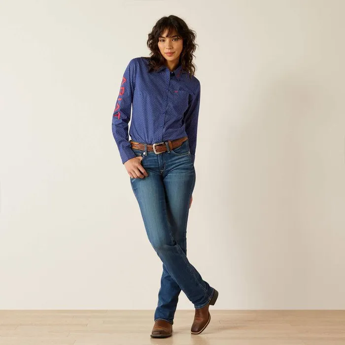 Women TShirts and Tops Ariat Team Kirby Stretch Shirt Cobalt Geo Women TShirts and Tops Ariat Team Kirby Stretch Shirt Cobalt Geo