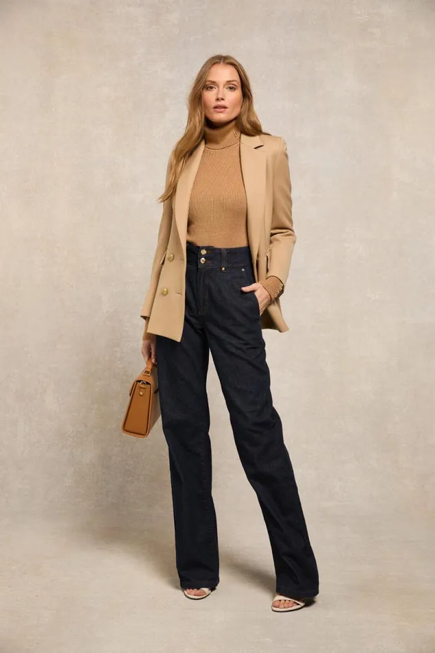 Women Tailored Wide Leg Jean Deep Indigo Holland Cooper Jeans