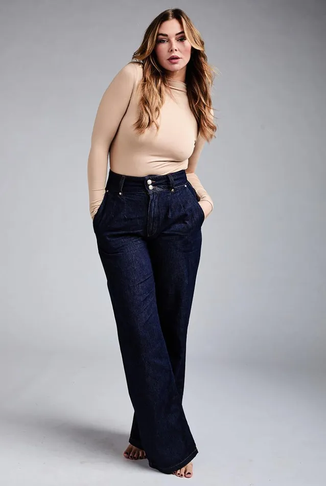 Women Tailored Wide Leg Jean Deep Indigo Holland Cooper Jeans