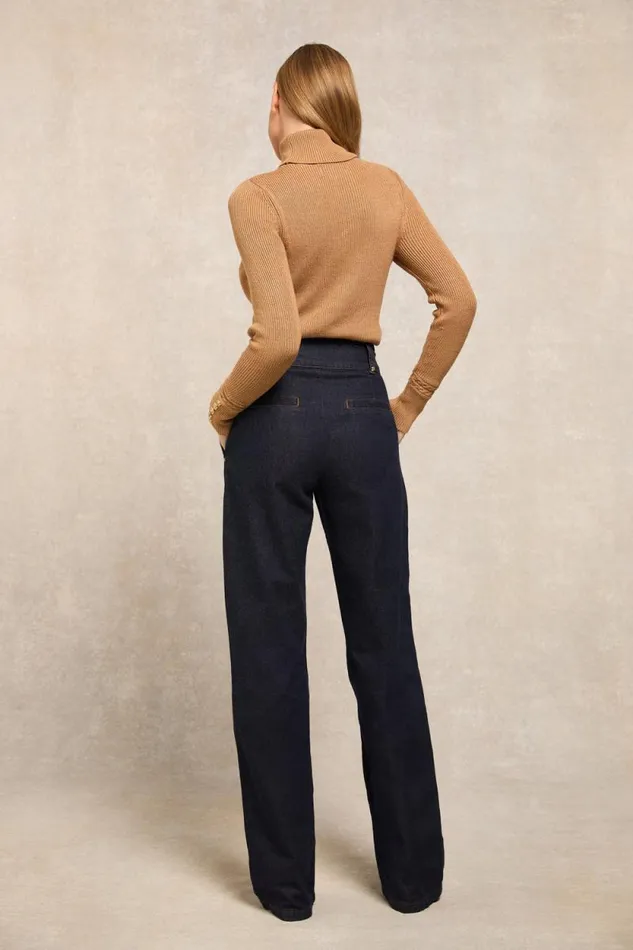 Women Tailored Wide Leg Jean Deep Indigo Holland Cooper Jeans