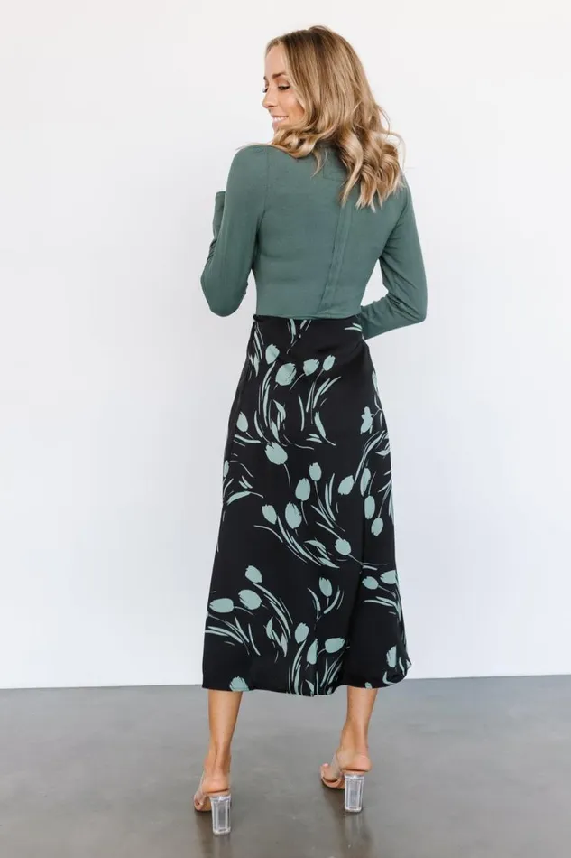Women Tallyn Midi Skirt Black Green Baltic Born Skirts Women Tallyn Midi Skirt Black Green Baltic Born Skirts