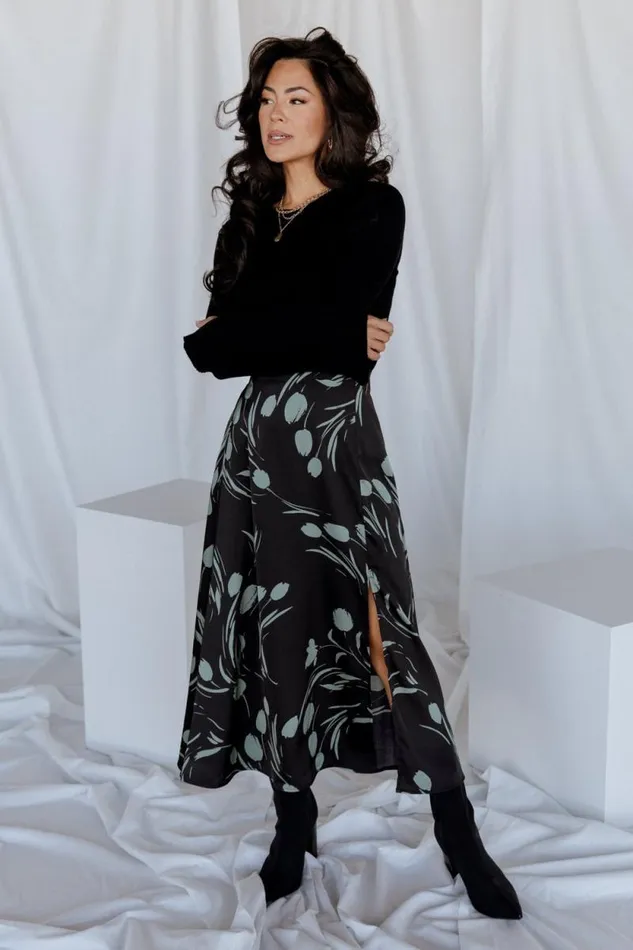 Women Tallyn Midi Skirt Black Green Baltic Born Skirts Women Tallyn Midi Skirt Black Green Baltic Born Skirts