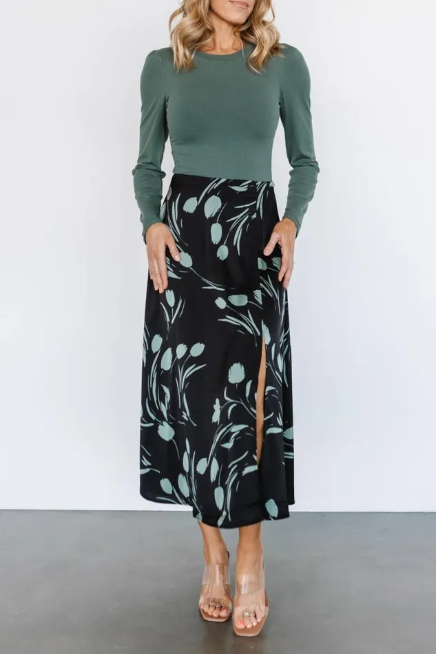 Women Tallyn Midi Skirt Black Green Baltic Born Skirts Women Tallyn Midi Skirt Black Green Baltic Born Skirts