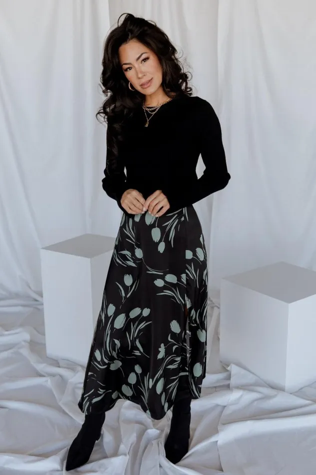 Women Tallyn Midi Skirt Black Green Baltic Born Skirts Women Tallyn Midi Skirt Black Green Baltic Born Skirts