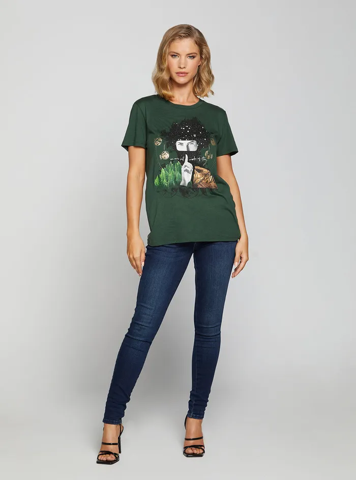 Women Tees and Tanks GUESS Eco Green Made Of Stars Tshirt Women Tees and Tanks GUESS Eco Green Made Of Stars Tshirt