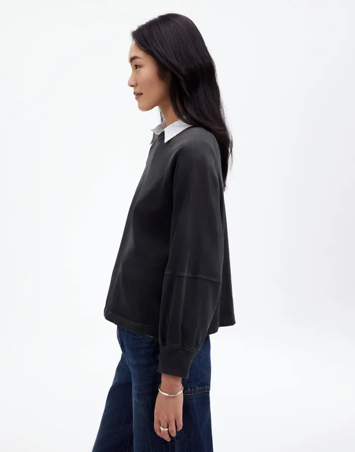 Women Tees Madewell Relaxed LongSleeve Raglan Tee Black Coal