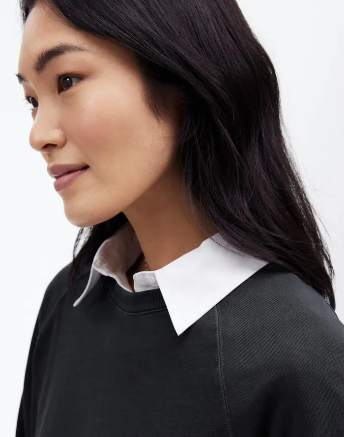Women Tees Madewell Relaxed LongSleeve Raglan Tee Black Coal