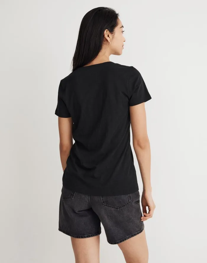 Women Tees Madewell Whisper Cotton VNeck Tee True Black