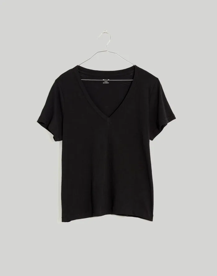 Women Tees Madewell Whisper Cotton VNeck Tee True Black