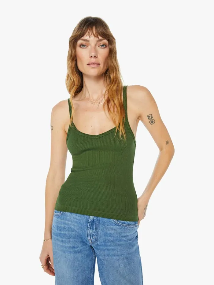 Women Tees Tanks Mother Denim Rib V Neck Tank Artichoke