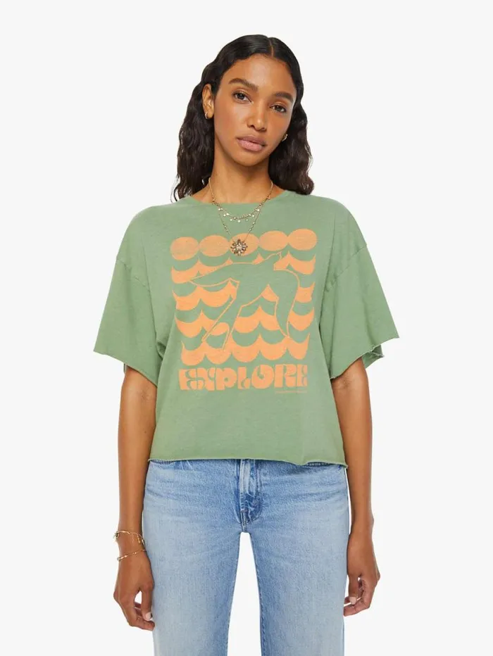 Women Tees Tanks Mother Denim The Cut Wingman Tee Green dark