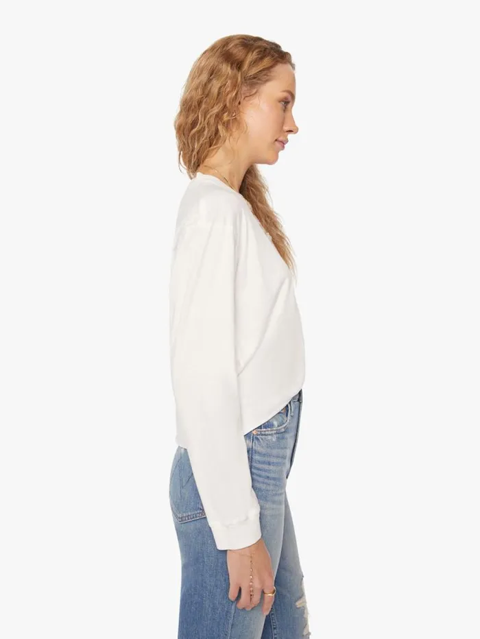 Women Tees Tanks Mother Denim The LS Slouchy Cut Off White