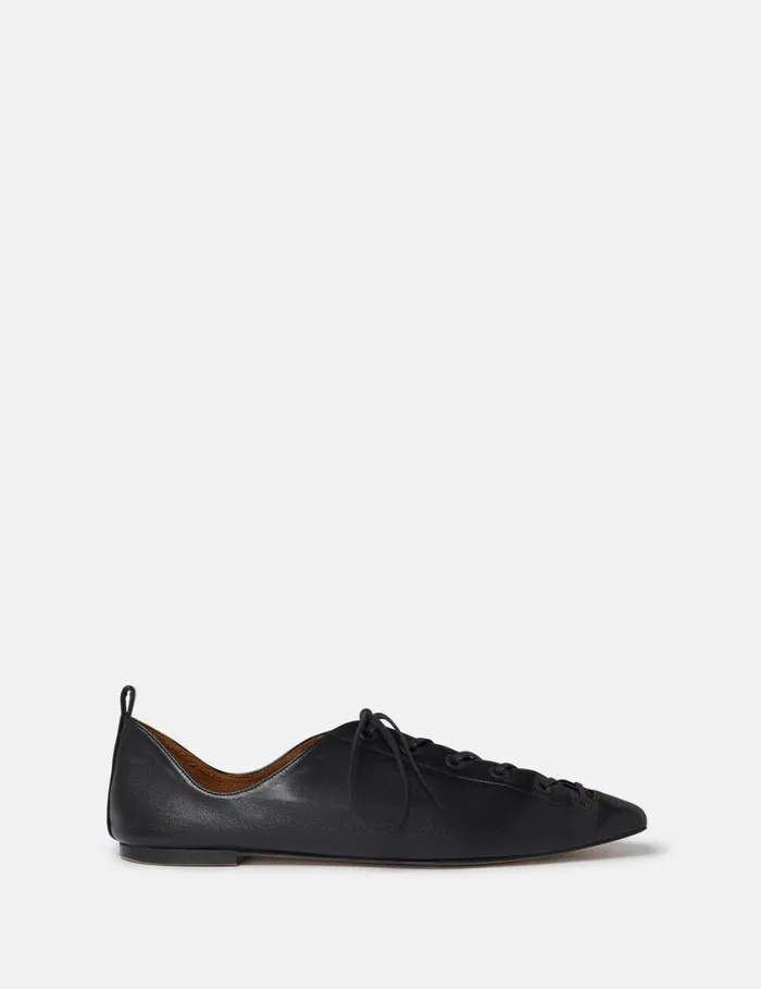 Women Terra Laced Alter Mat Ballerina Flats Midnight Black Stella McCartney Flats