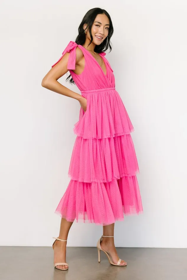 Women Tessa Tiered Tulle Tank Dress Hot Pink Baltic Born Tulle Styles Women Tessa Tiered Tulle Tank Dress Hot Pink Baltic Born Tulle Styles