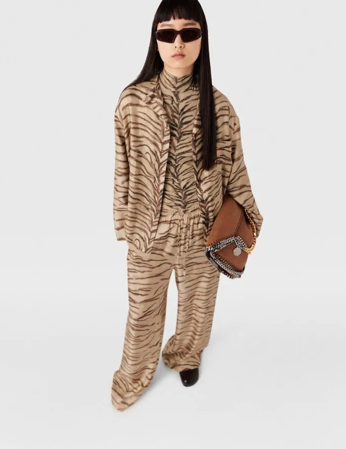 Women Tiger Print HighNeck Top Natural Tiger Print Stella McCartney Shirts And Tops Women Tiger Print HighNeck Top Natural Tiger Print Stella McCartney Shirts And Tops