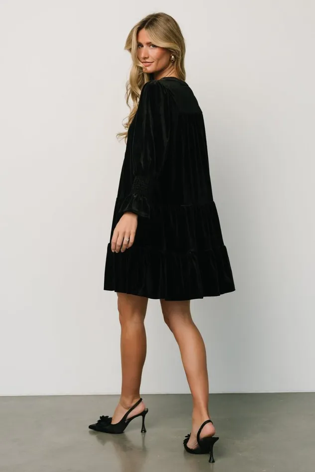 Women Tolman Velvet Short Dress Black Baltic Born Short Dresses Women Tolman Velvet Short Dress Black Baltic Born Short Dresses