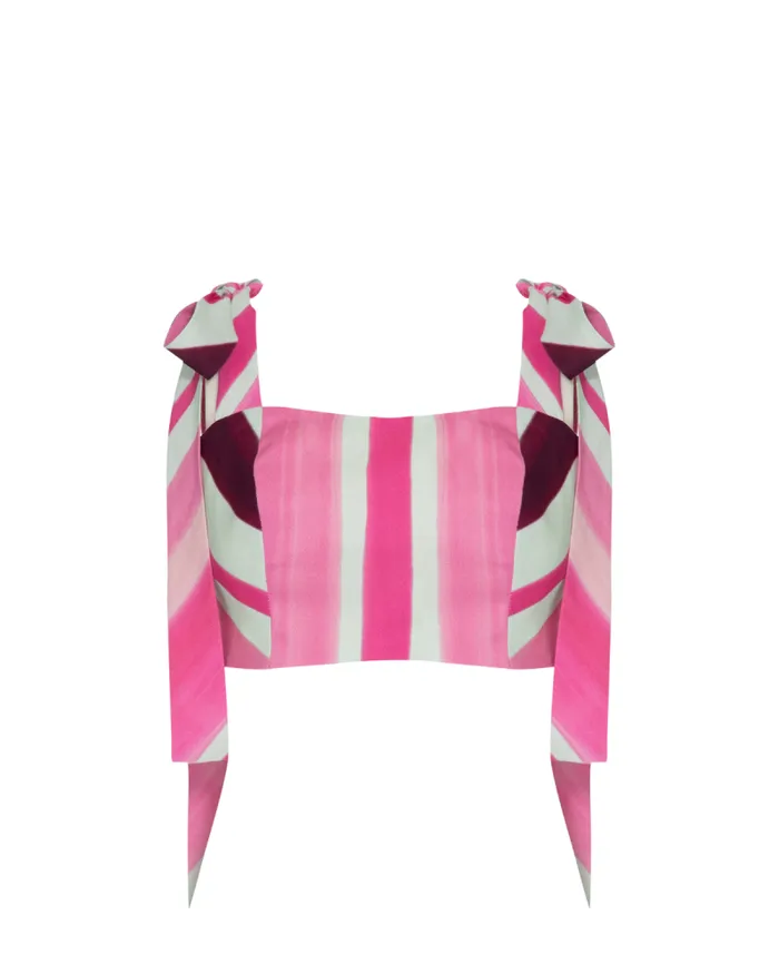 Women Tops and Bodysuits PatBO Listra Cotton Cropped Top FINAL SALE Magenta