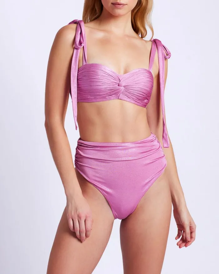 Women Tops and Bodysuits PatBO Metallic Jersey Bralette FINAL SALE Lilac