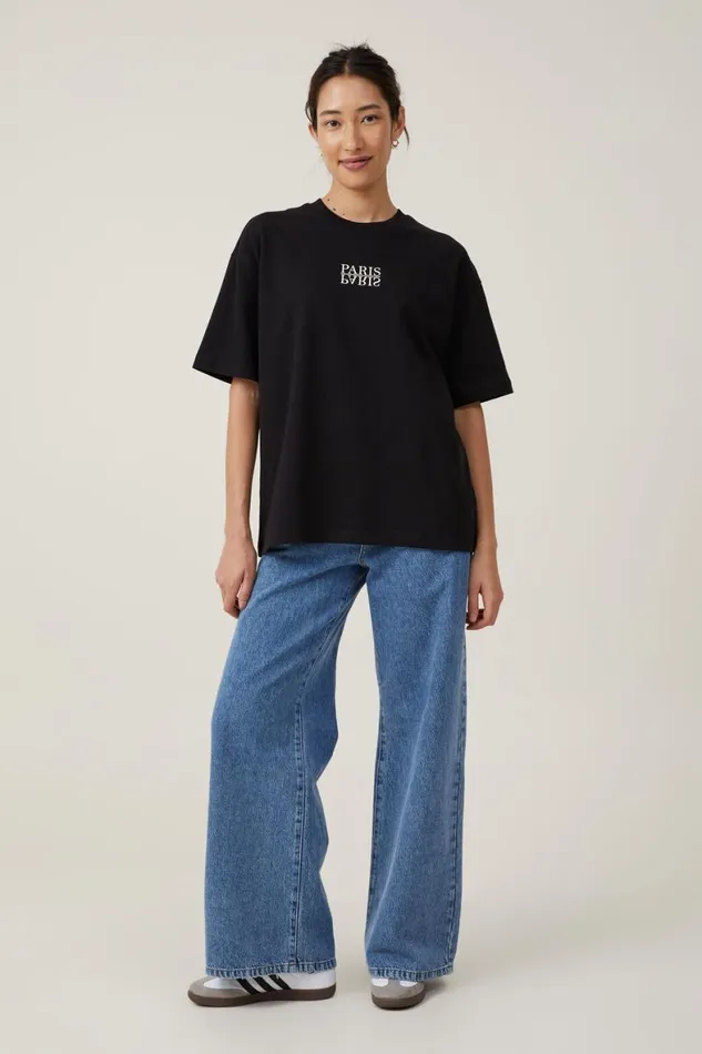 Women Tops Cotton On The Premium Boxy Graphic Tee Parisparisblack