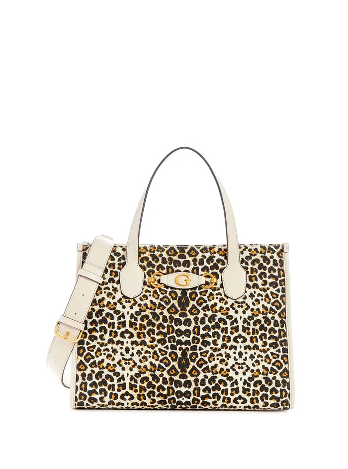 Women Tote Bags GUESS Leopard Izzy Tote Bag