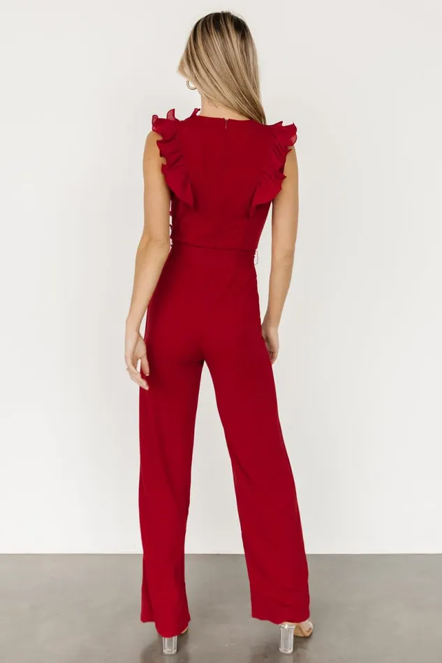 Women Tyra Ruffle Tank Jumpsuit Burgundy Baltic Born The Guest Edit Women Tyra Ruffle Tank Jumpsuit Burgundy Baltic Born The Guest Edit