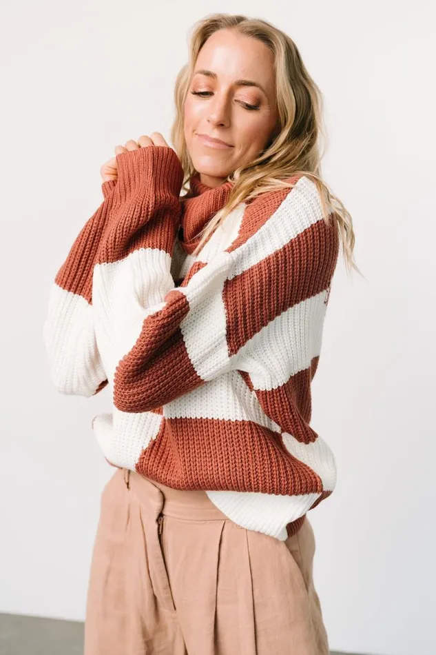 Women Vermont Sweater Brick Ivory Baltic Born Sweaters Women Vermont Sweater Brick Ivory Baltic Born Sweaters