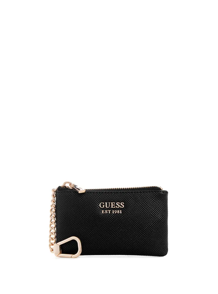 Women Wallets GUESS Black Laurel Zip Pouch