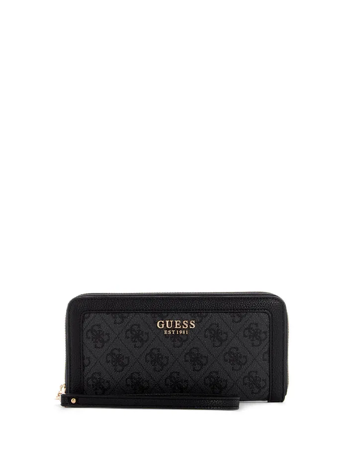 Women Wallets GUESS Black Zadie Logo Large Wallet