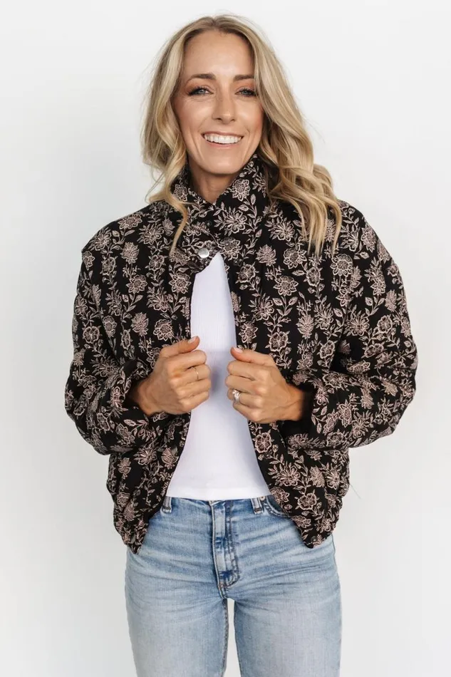 Women Westland Puffer Jacket Black Taupe Baltic Born Outerwear Women Westland Puffer Jacket Black Taupe Baltic Born Outerwear