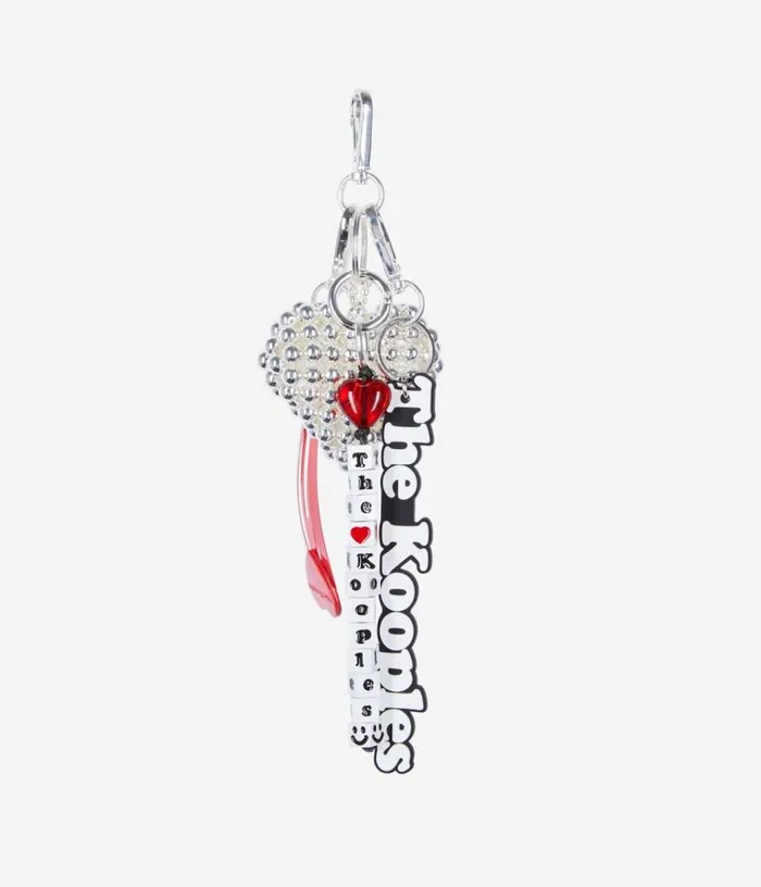 Women White And Red Beaded Bag Charm THE KOOPLES Bags