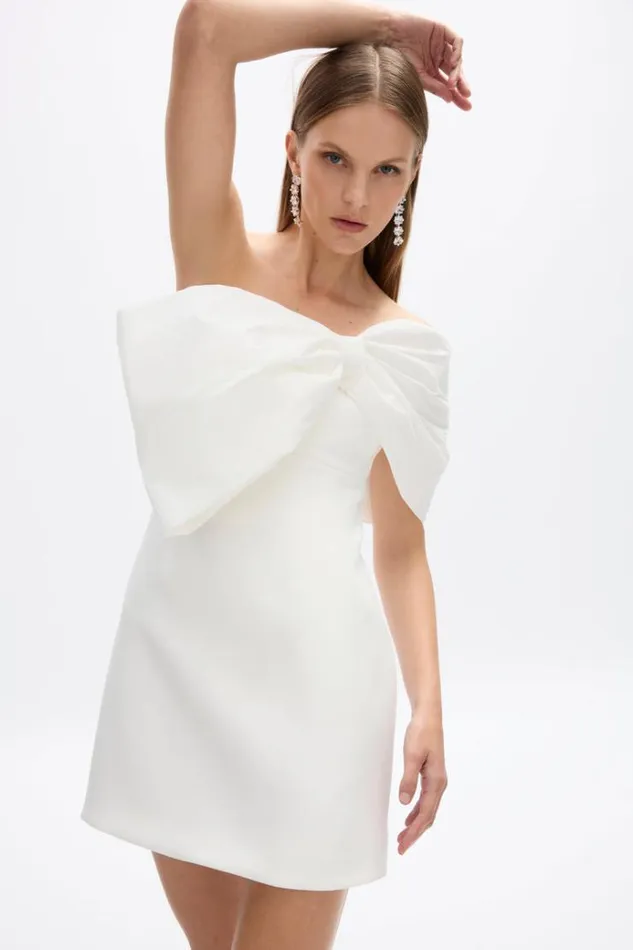 Women White Dresses Rachel Gilbert Kace Mini In Ivory Women White Dresses Rachel Gilbert Kace Mini In Ivory