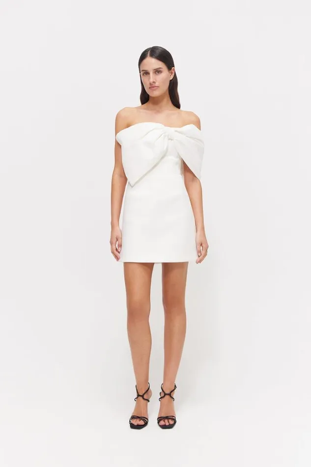 Women White Dresses Rachel Gilbert Kace Mini In Ivory Women White Dresses Rachel Gilbert Kace Mini In Ivory