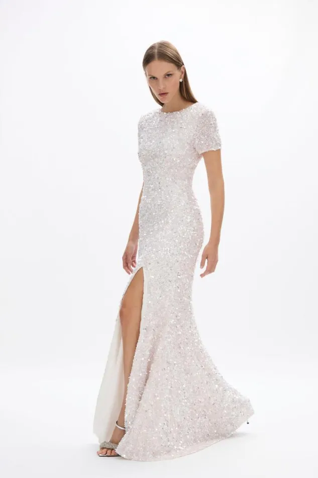 Women White Dresses Rachel Gilbert Nixie Gown Ivory Women White Dresses Rachel Gilbert Nixie Gown Ivory