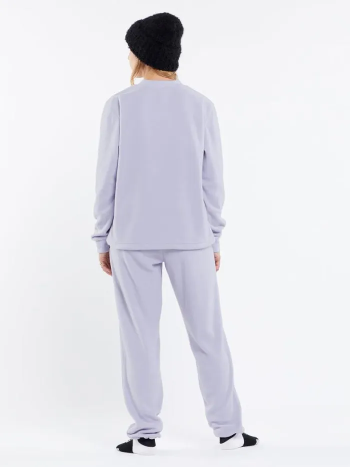Womens Hoodies and Sweatshirts Volcom Polar Fleece Crew Pullover 8211 Lilac Ash