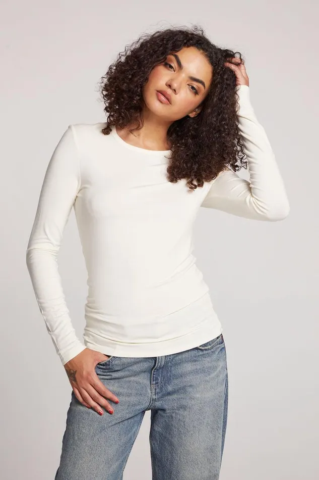 Womens Loungewear Chaser Brand Reeves Starry White Long Sleeve